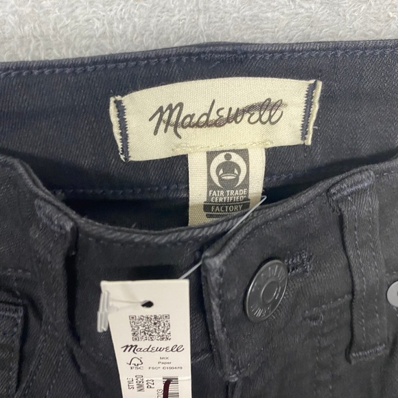 Madewell Jeans Womens 23 Petite Black Curvy Skinny Flare Denim High Rise NM920 - Picture 6 of 13